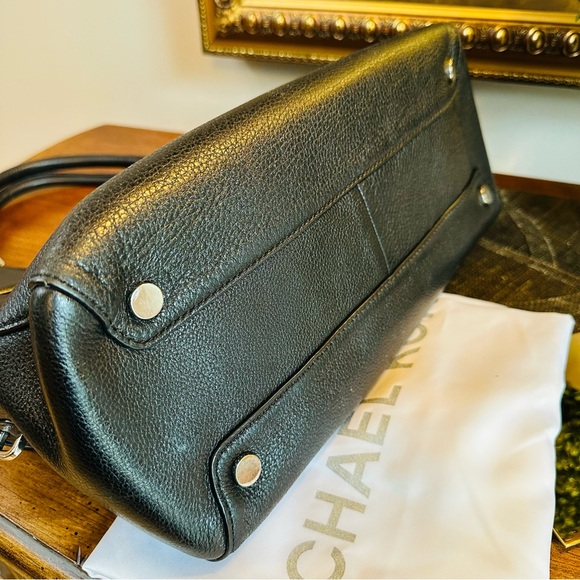 MICHAEL KORS CAMILLE LARGE BLACK PEBBLED LEATHER HOBO LOCK HANDBAG GREAT PURSE - Picture 6 of 12